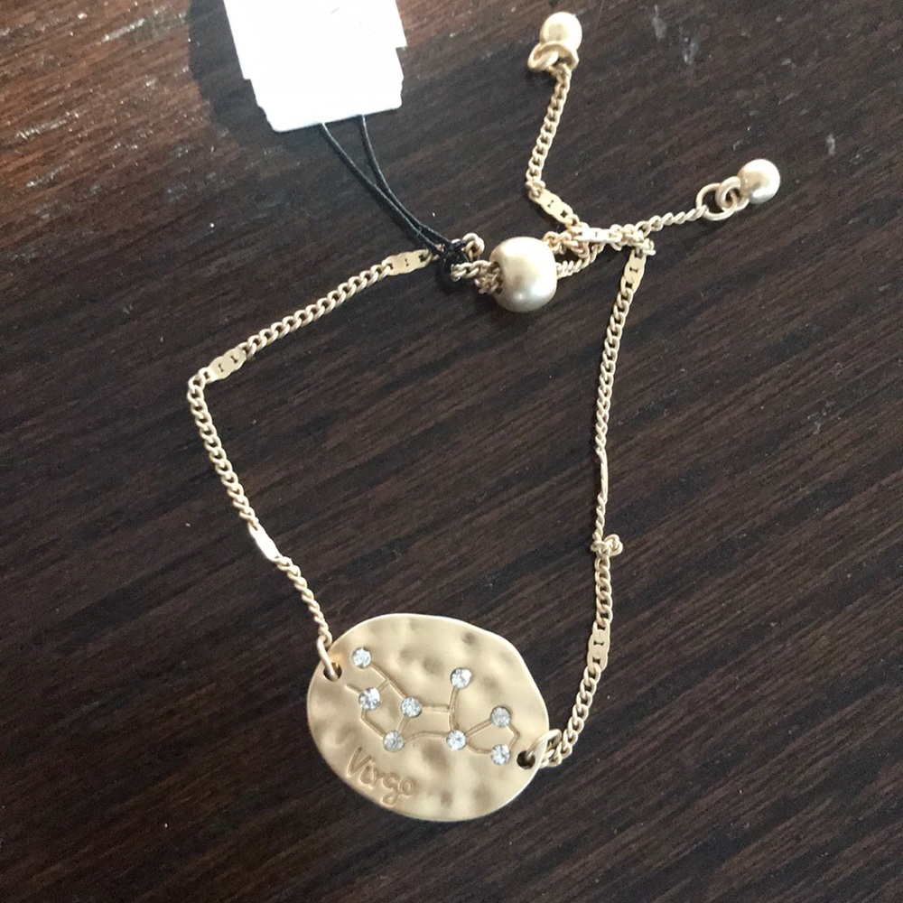Virgo gold bracelet with diamond inspired chips